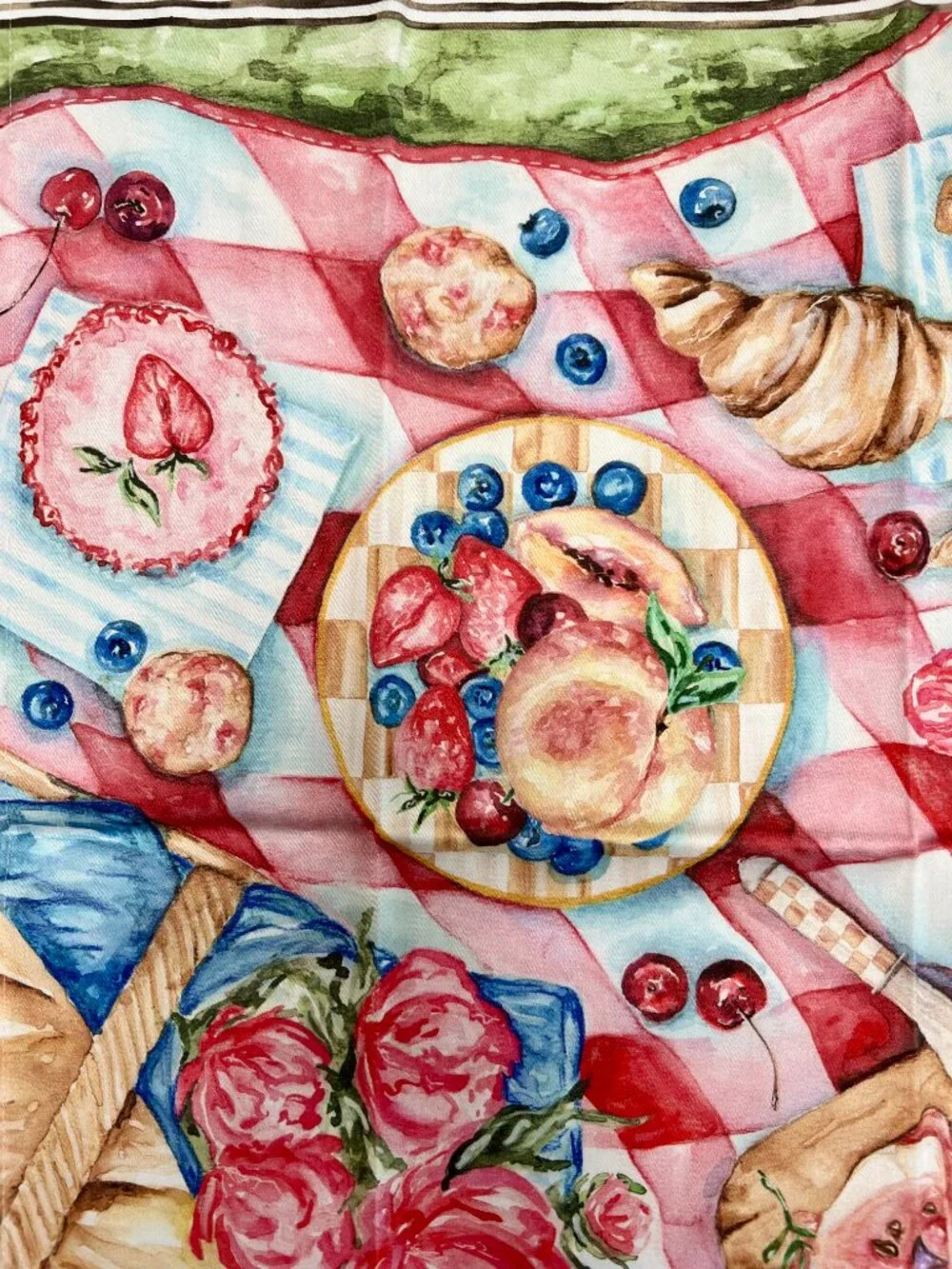 3 MacKenzie-Childs Courtly Check & Cherry Picnic Dish Towels